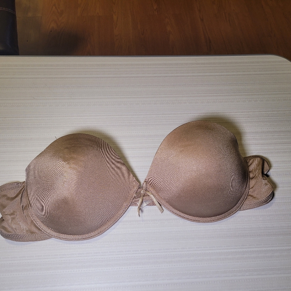 Beige Strapless Push Up Bra